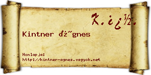 Kintner Ágnes névjegykártya
