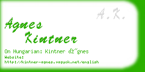 agnes kintner business card